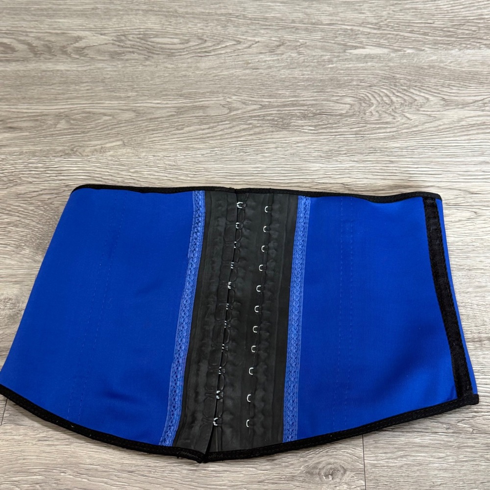 Ann Chery Royal Blue Latex Waist Trainer Cincher Shapewear Faja Size 40